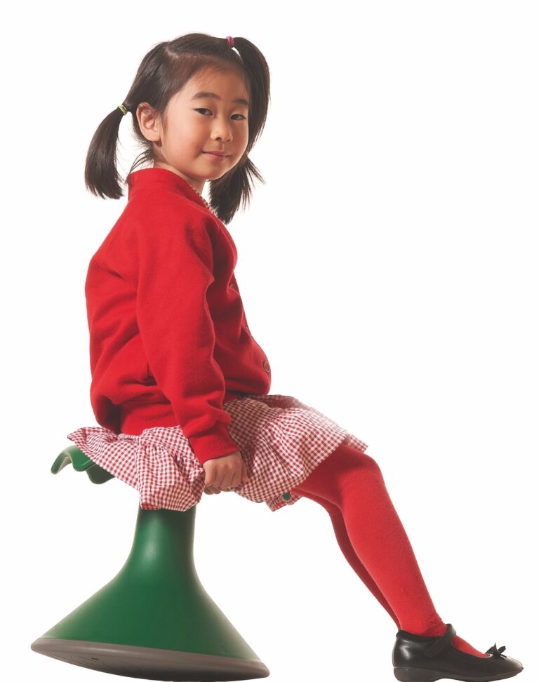 Girls on Red Hokki Stool
