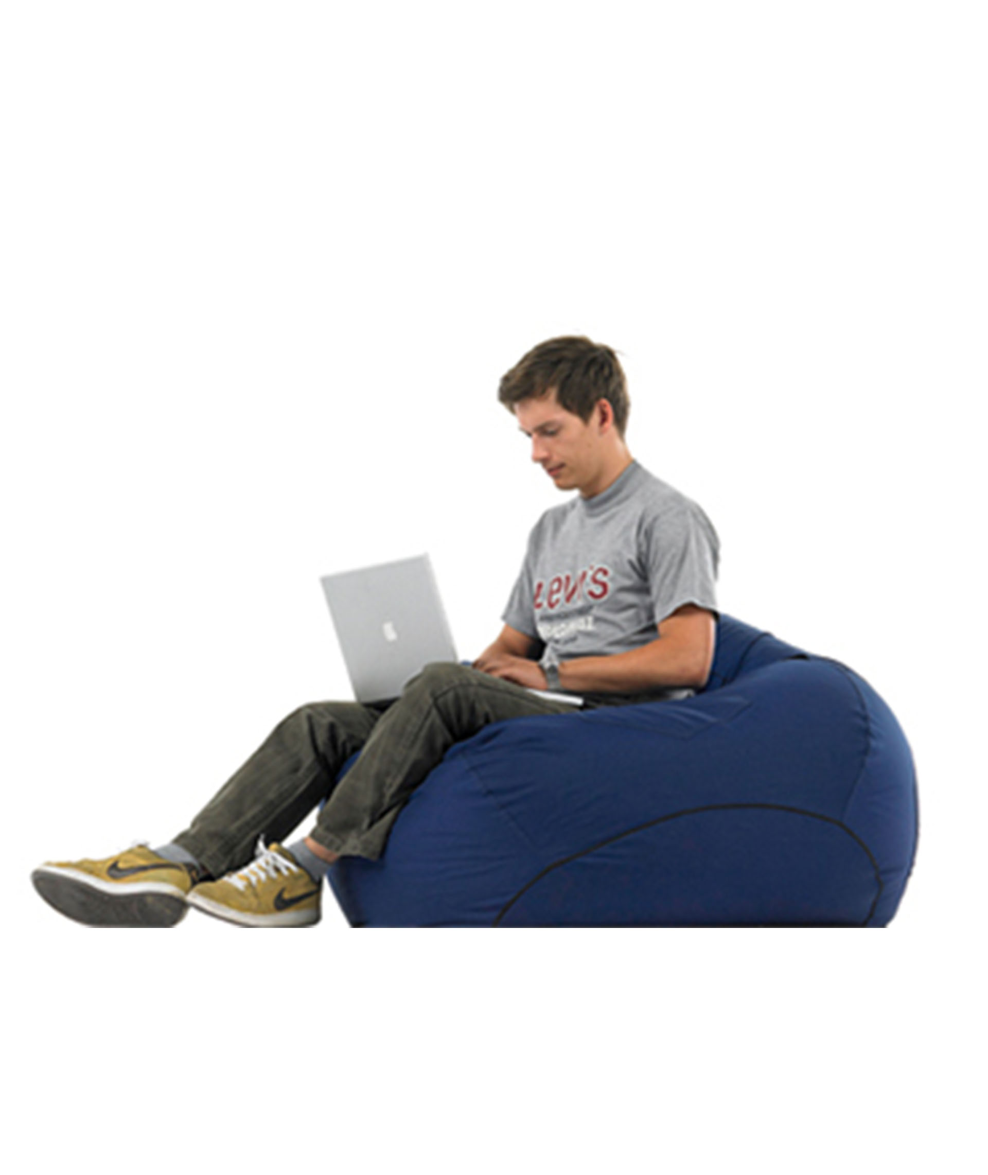 Boy on blue cloud bean bag