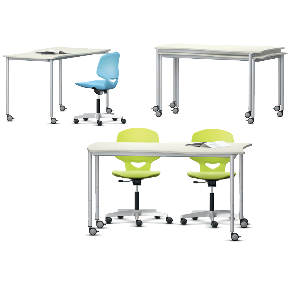 Shift base 4 legged desk for classrooms
